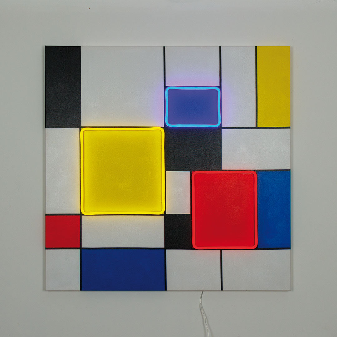 Inspiré de Mondrian - Peinture murale (LED Néon)