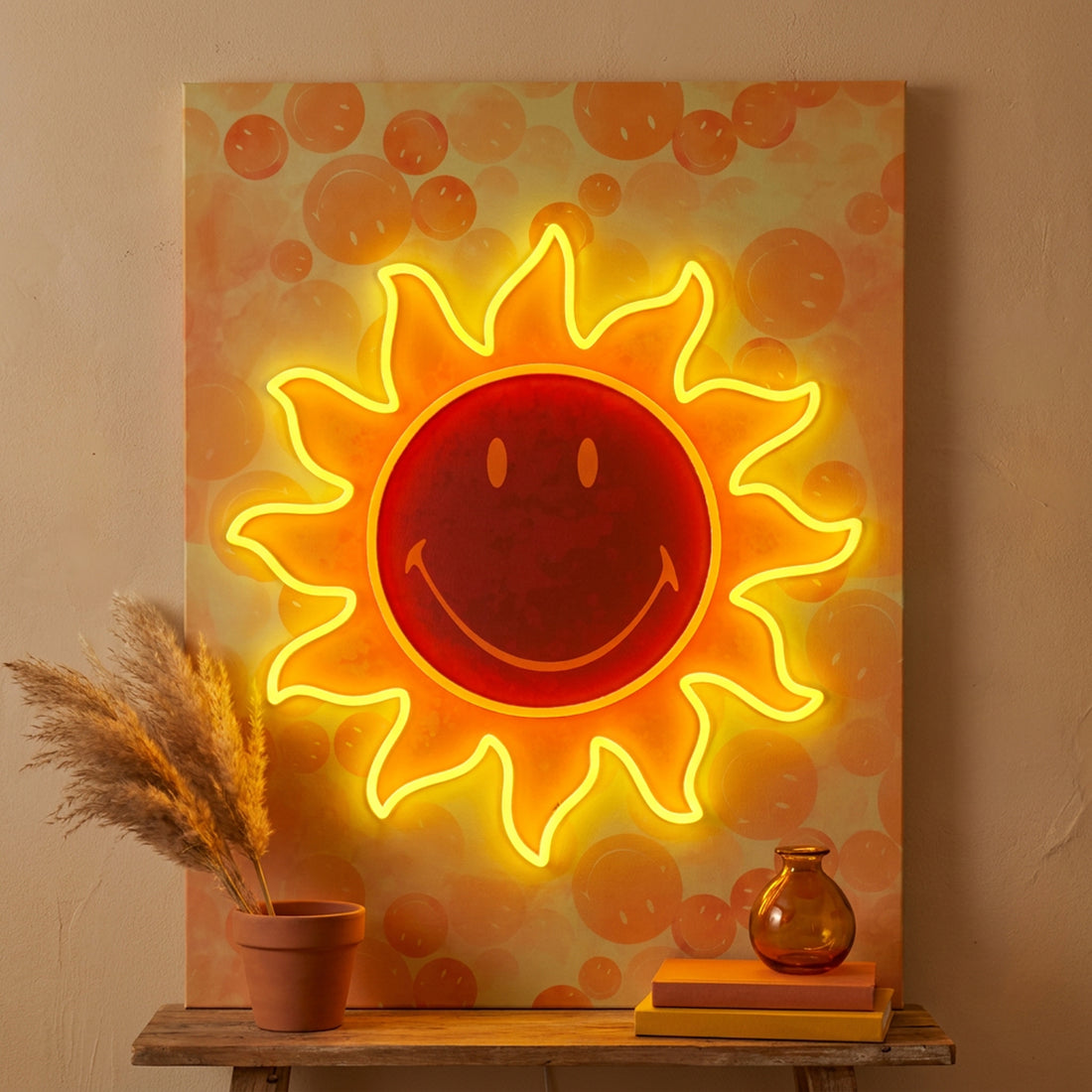 Sun: The Original Smiley LED Neon Canvas