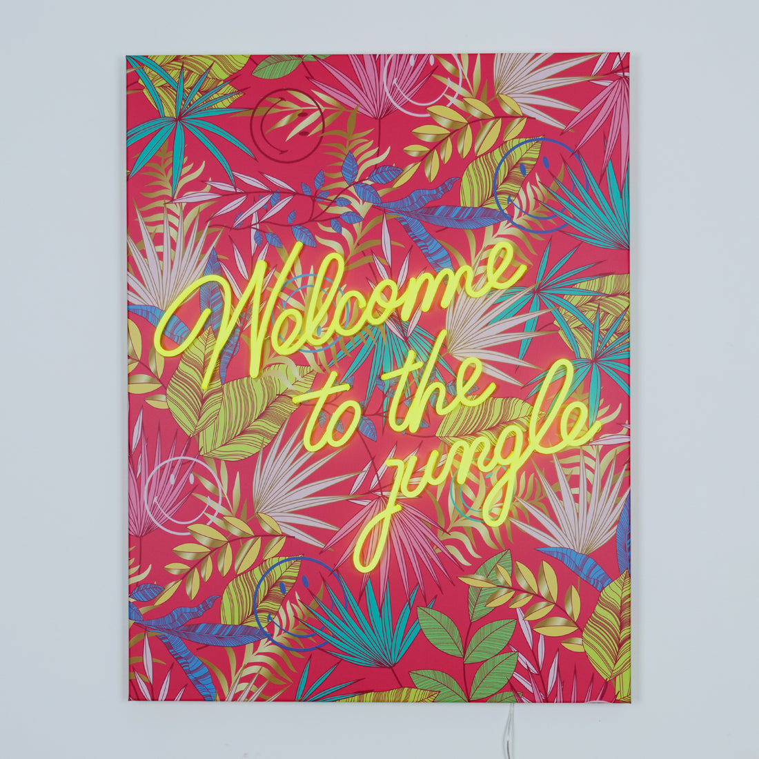Welcome to the jungle Pink: The Original Smiley LED Neon Canvas