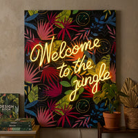 Welcome to the jungle Black: The Original Smiley LED Neon Canvas