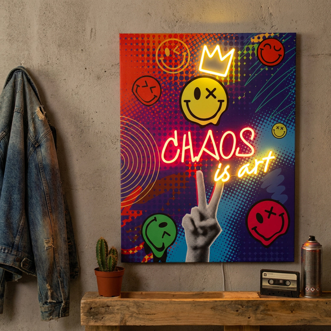 Chaos is Art:  S.W.Smiley LED Neon Canvas