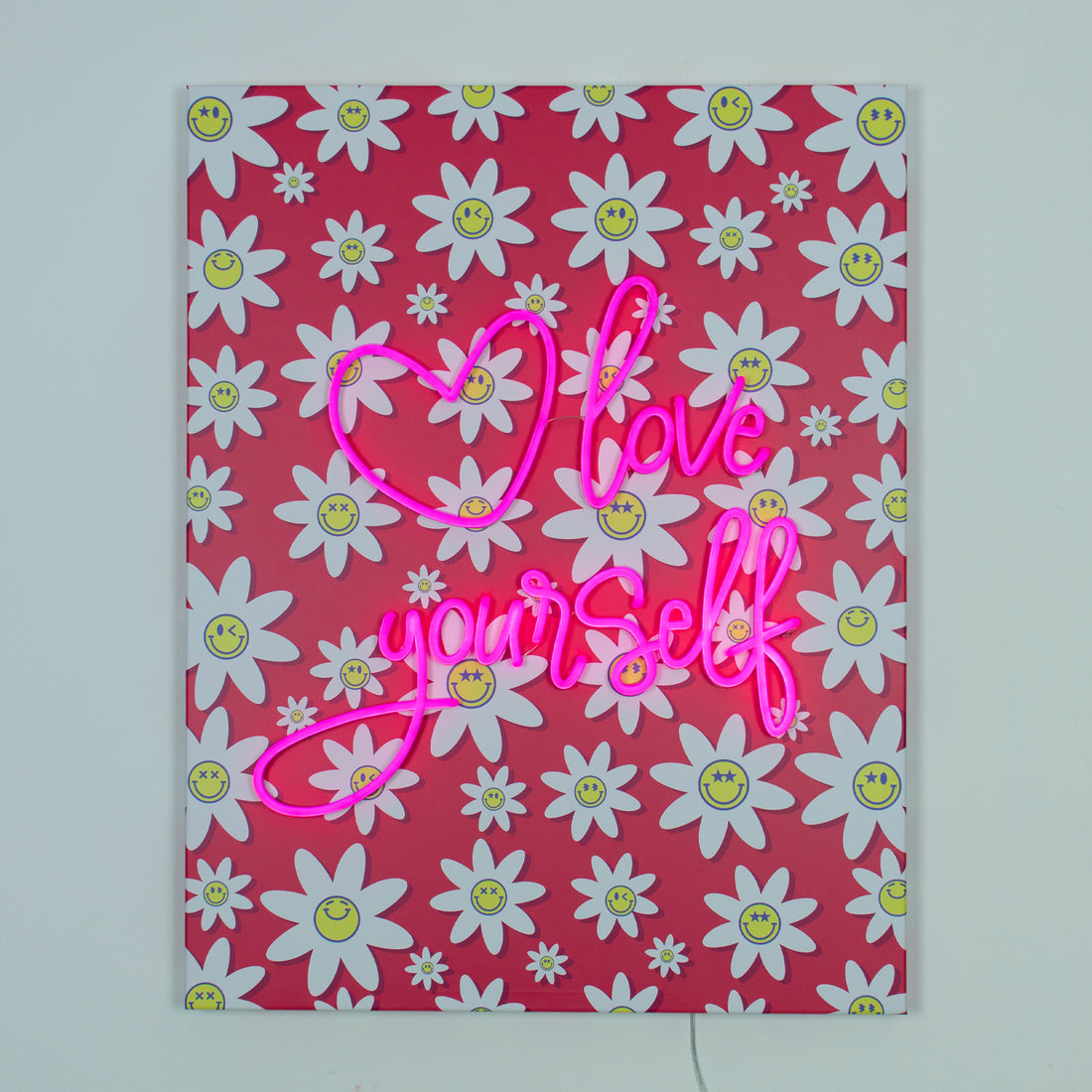 Love Yourself: S.W.Smiley LED Neon Canvas