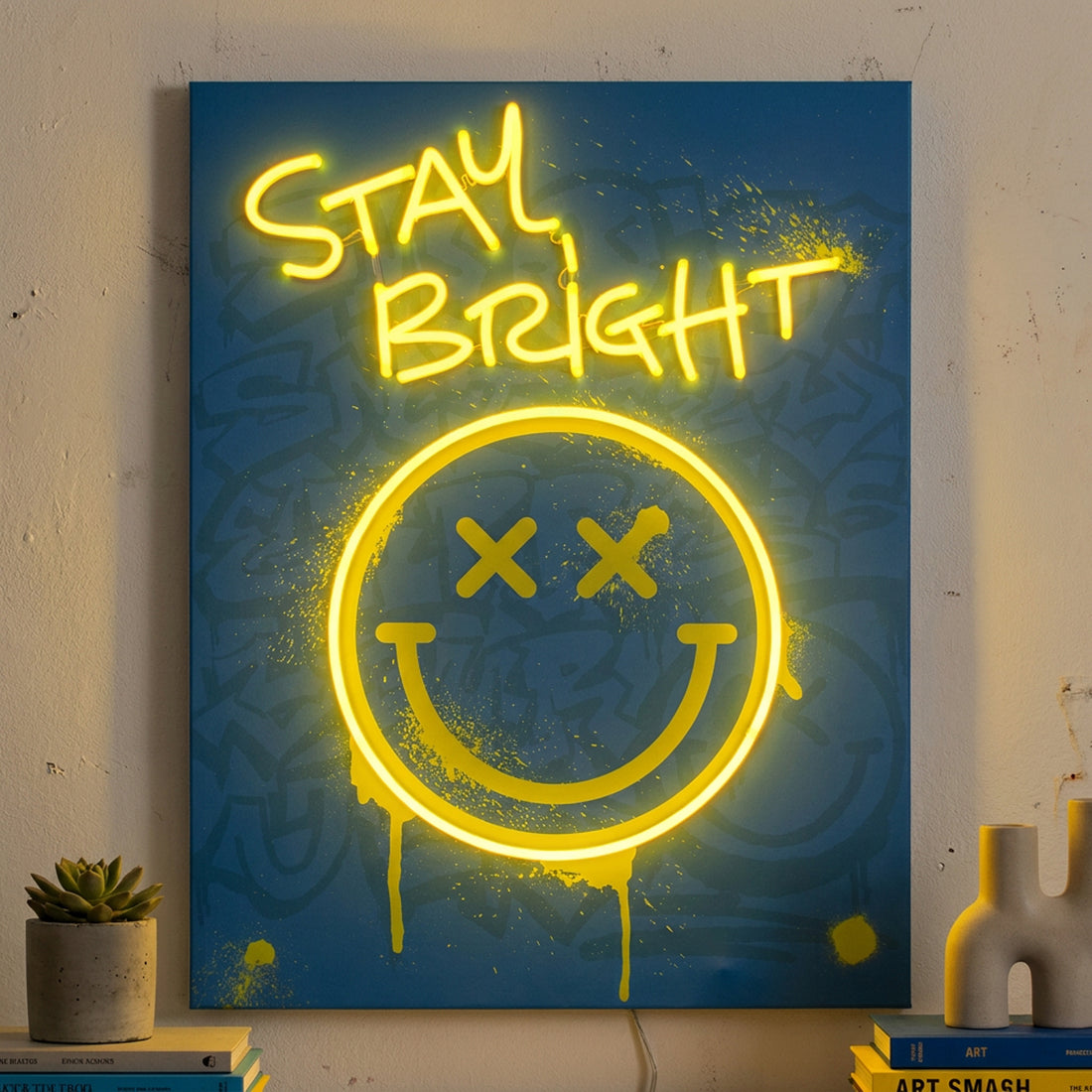 Stay Bright: S.W.Smiley LED Neon Canvas