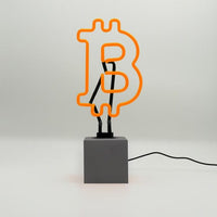 Concrete Base Glass Neon "Bitcoin"