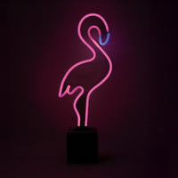 "Flamingo" en néon avec base en béton  