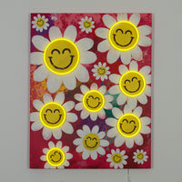 Happy Flowers: SW Smiley LED Neon Canvas