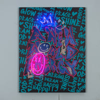 New World Energy Black: SW Smiley LED Neon Canvas