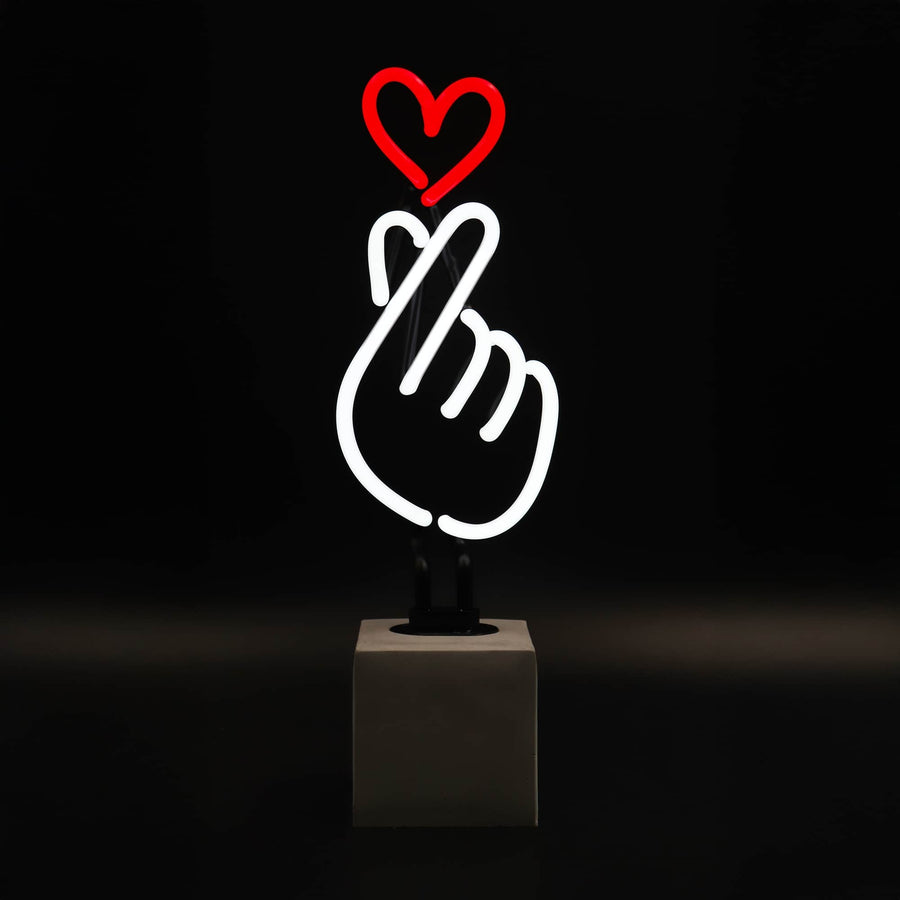 Neon 'Finger Heart' Sign