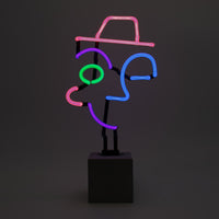 Neon 'Wink Face' Sign