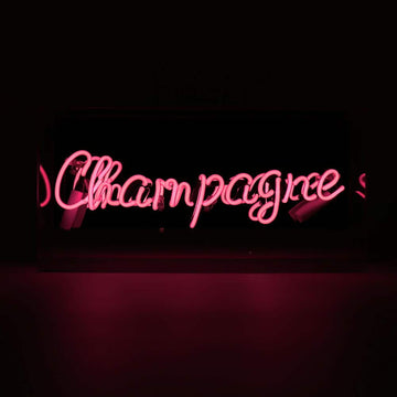 Insegna al neon in vetro 'Champagne