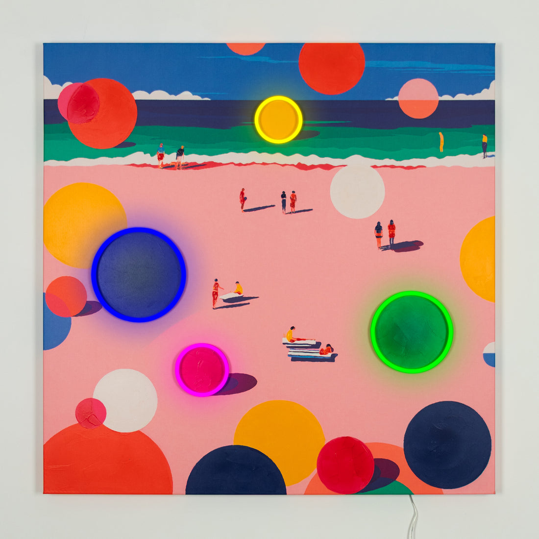Beach: LED Neon Canvas Art