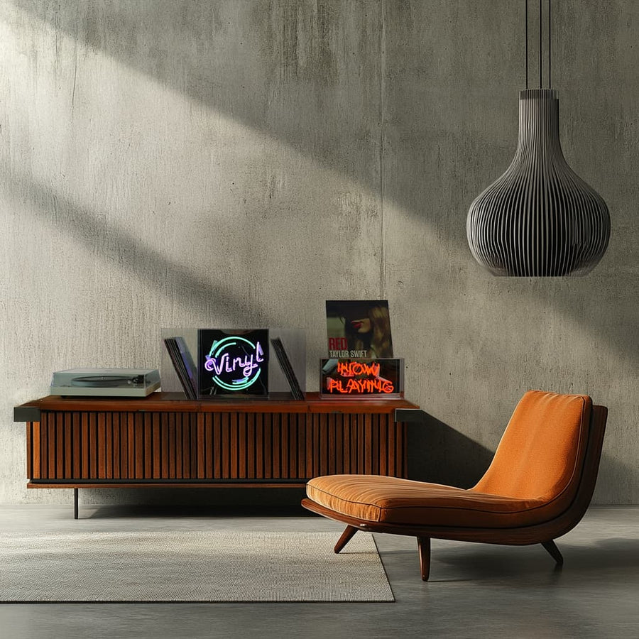 'Now Playing' Glass Neon Box Sign