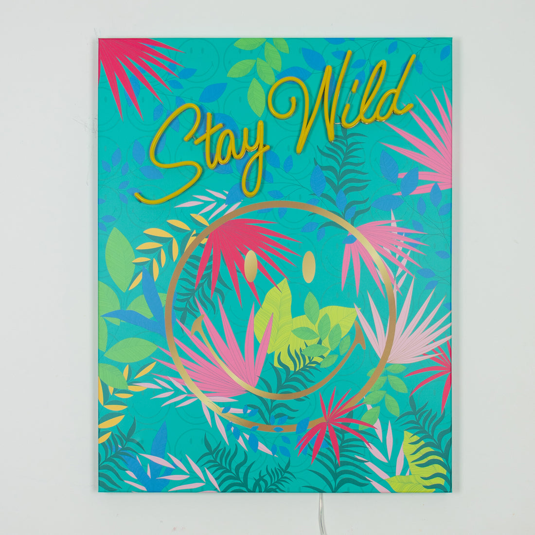 Stay Wild Light: The Original Smiley LED Neon Canvas