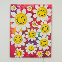 Happy Flowers: SW Smiley LED Neon Canvas