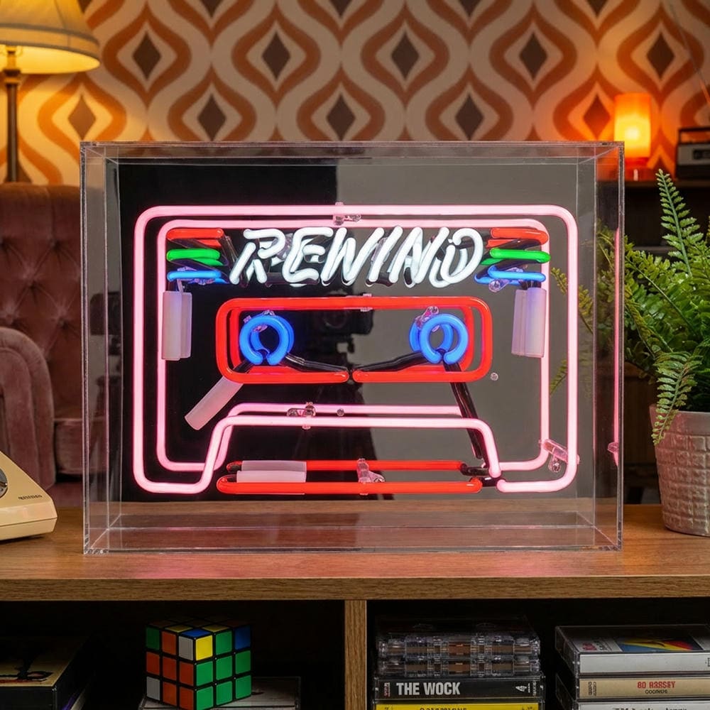 Kassette" Acrylbox Neonlicht