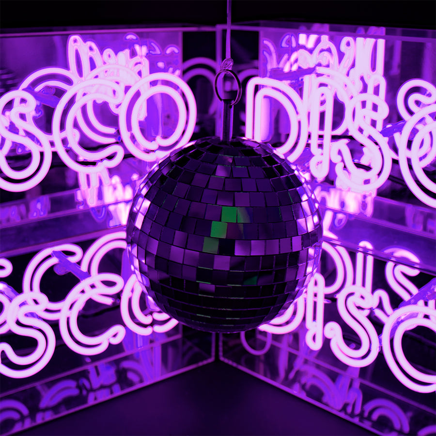 'Disco' Glass Neon Sign - Purple