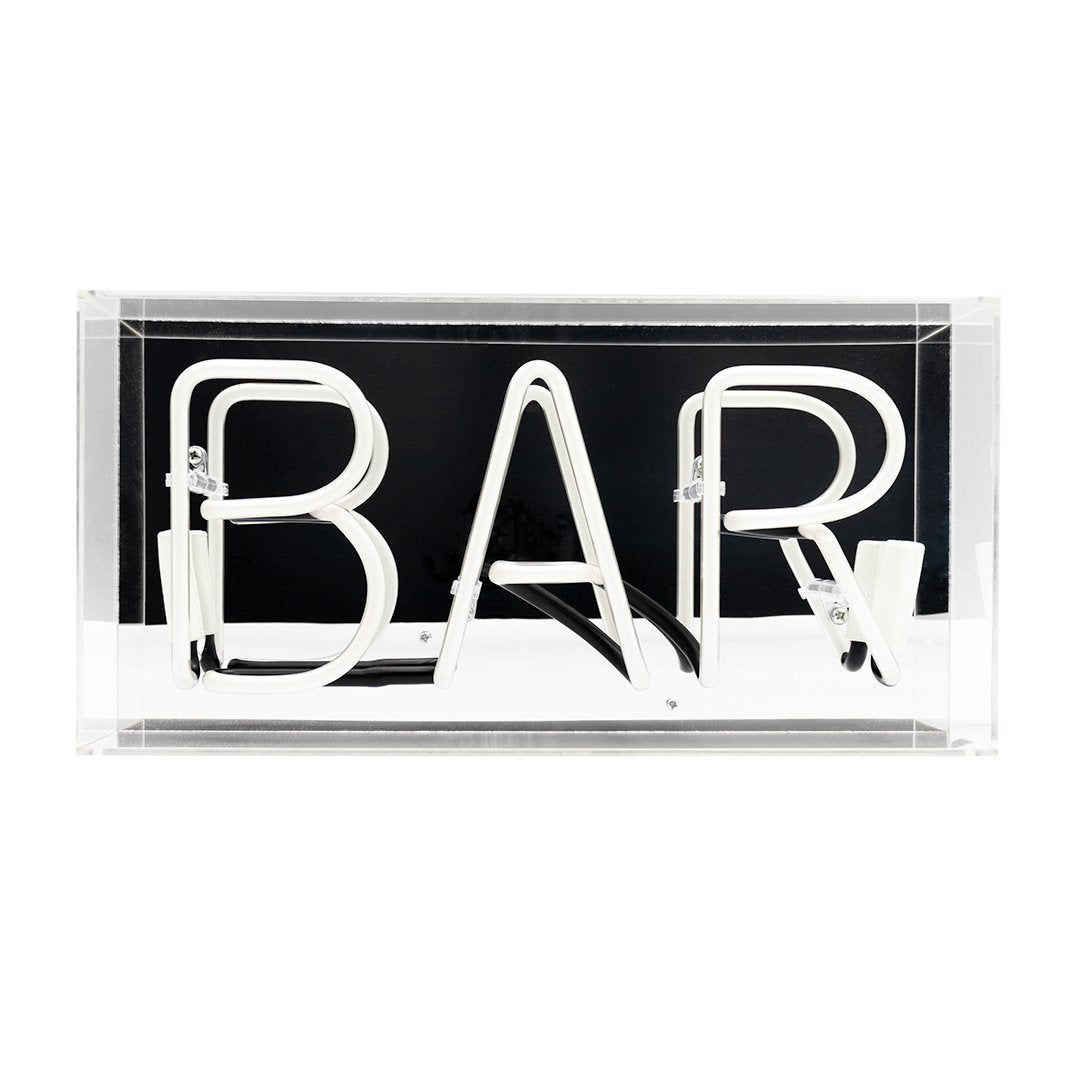 Bar" Glas-Neonschild - PINK
