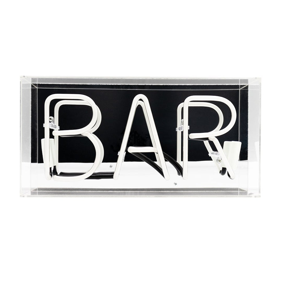Bar" Glas-Neonschild - PINK