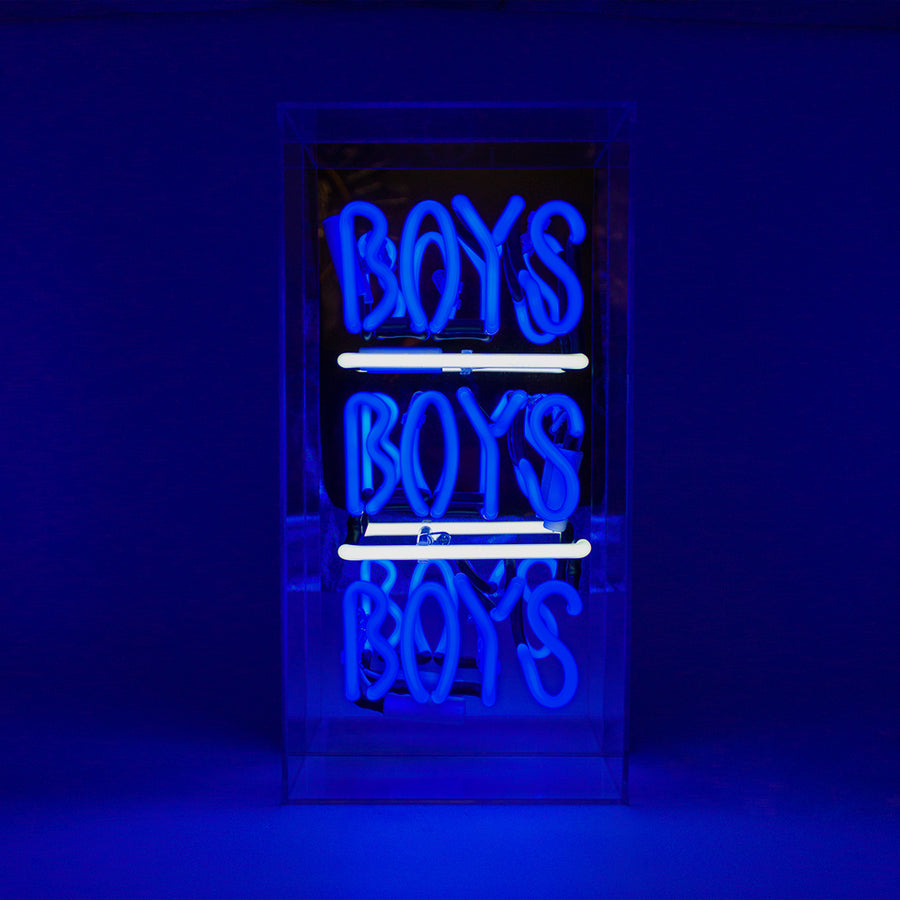 'Boys Boys Boys' Glass Neon Sign