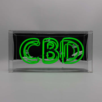 Cartel de neón de cristal 'CBD