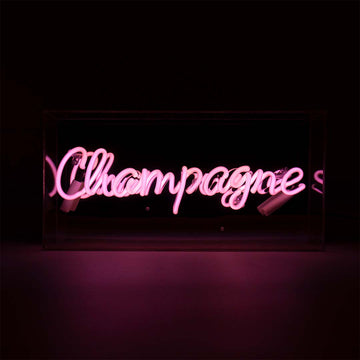 Insegna al neon in vetro 'Champagne