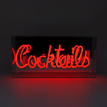 Insegna al neon in vetro 'Cocktails' - Rosso