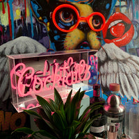 Cartel de neón en vidrio 'Cocktails' - Rosa