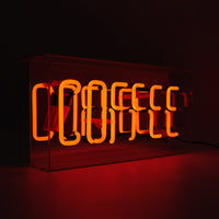 Panneau néon en verre 'Coffee' - Orange