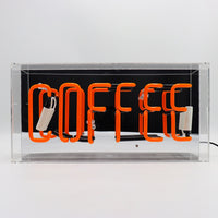 Insegna al neon in vetro 'Coffee' - Arancione