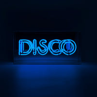 'Disco' Glass Neon Sign - Blue