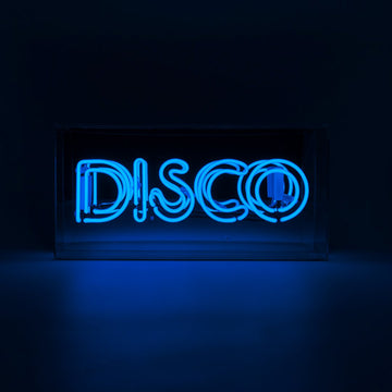 Disco" Glas-Neonschild - Blau