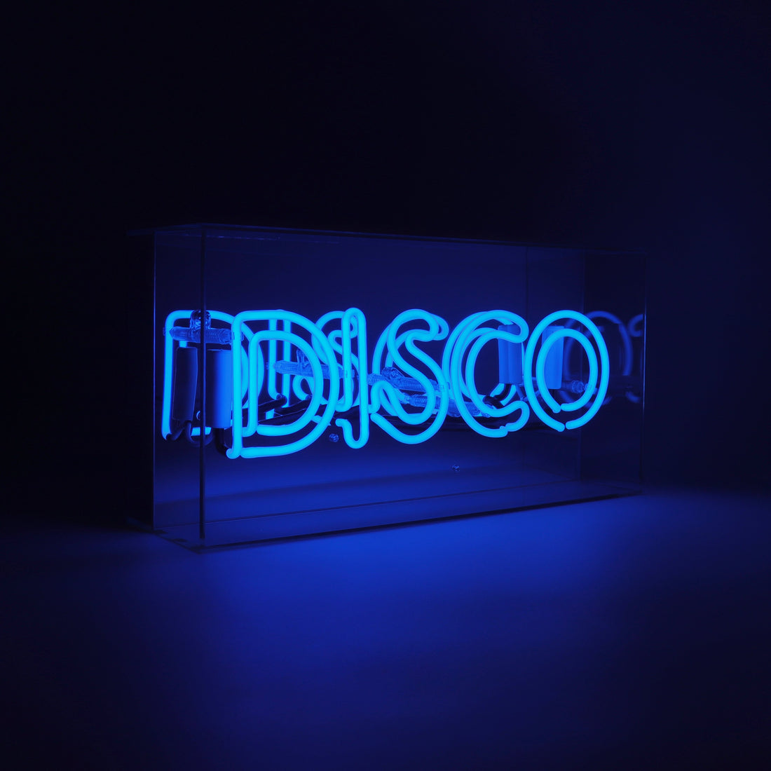 'Disco' Glass Neon Sign - Blue