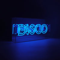 Insegna al neon in vetro 'Disco' - Blu