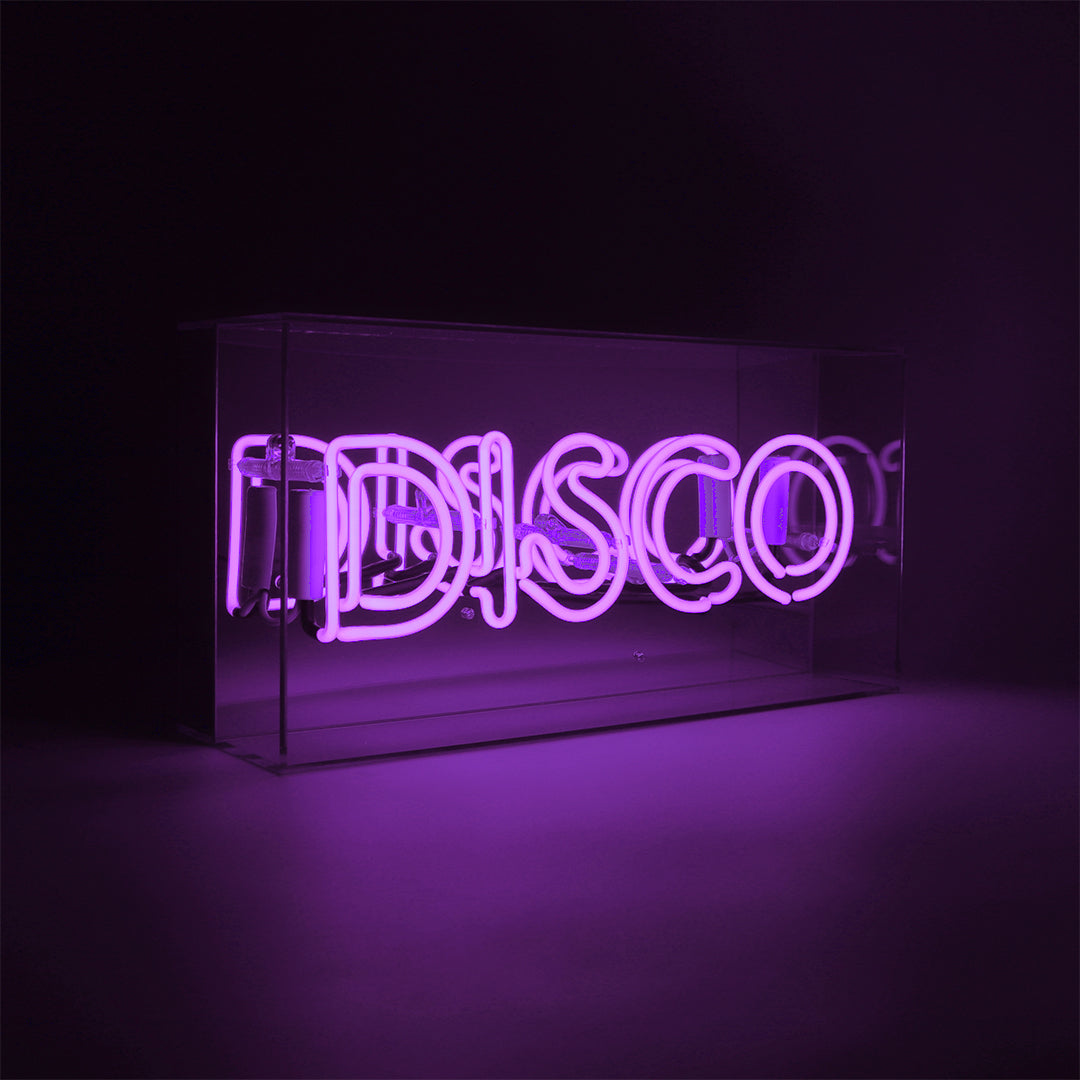 Disco" Glas-Neonschild - Lila