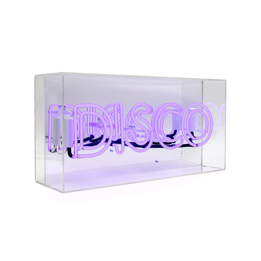 'Disco' Glass Neon Sign - Purple