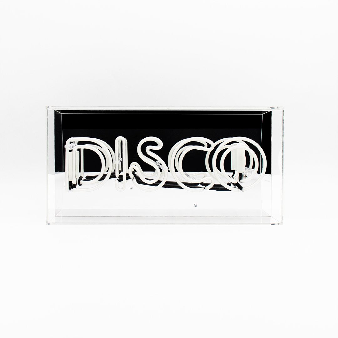 Disco" Glas-Neonschild - Gelb