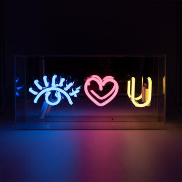 Eye Love You" Glas-Neonschild