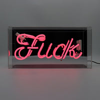 Cartello al neon in vetro 'Fuck