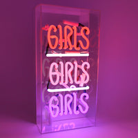 'Girls Girls Girls' Acrylic Box Neon Light - Locomocean