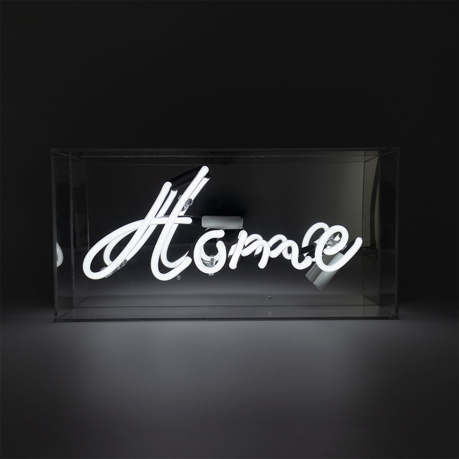 Glas-Neonschild 'Home'