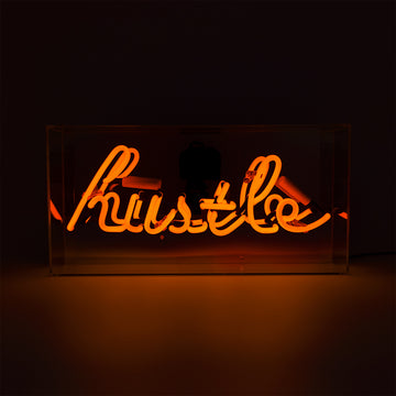 Insegna al neon in vetro 'Hustle