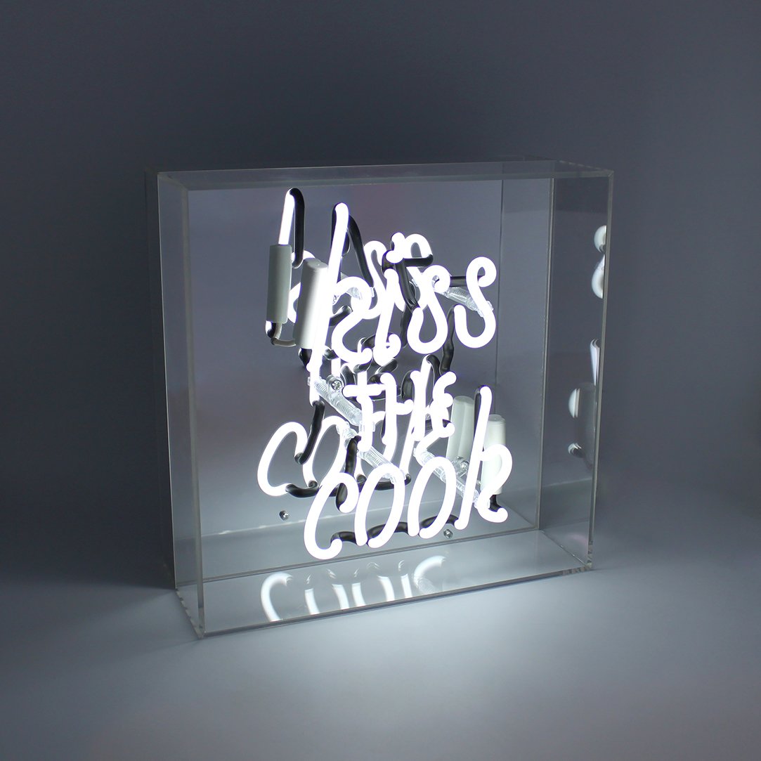 'Kiss the Cook' Acrylic Box Neon Light - Locomocean