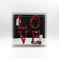 'Love' Glass Neon Sign - Red