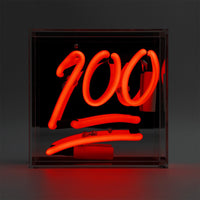 '100' Mini insegna al neon in vetro