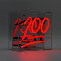 Enseigne néon en verre '100'