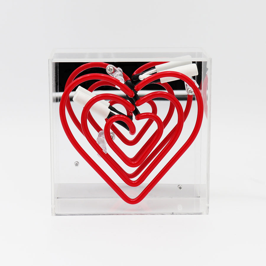 Mini-Glas-Neonschild 'Herz'