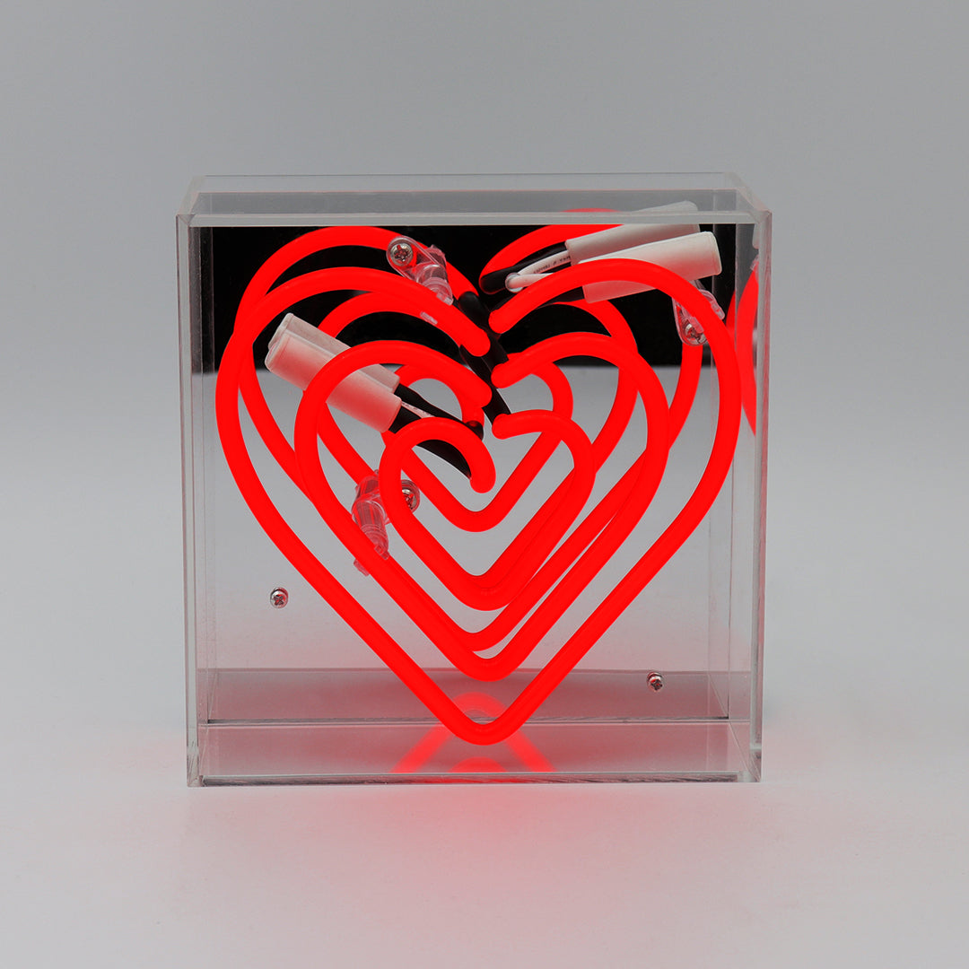 'Heart' Mini Glass Neon Sign