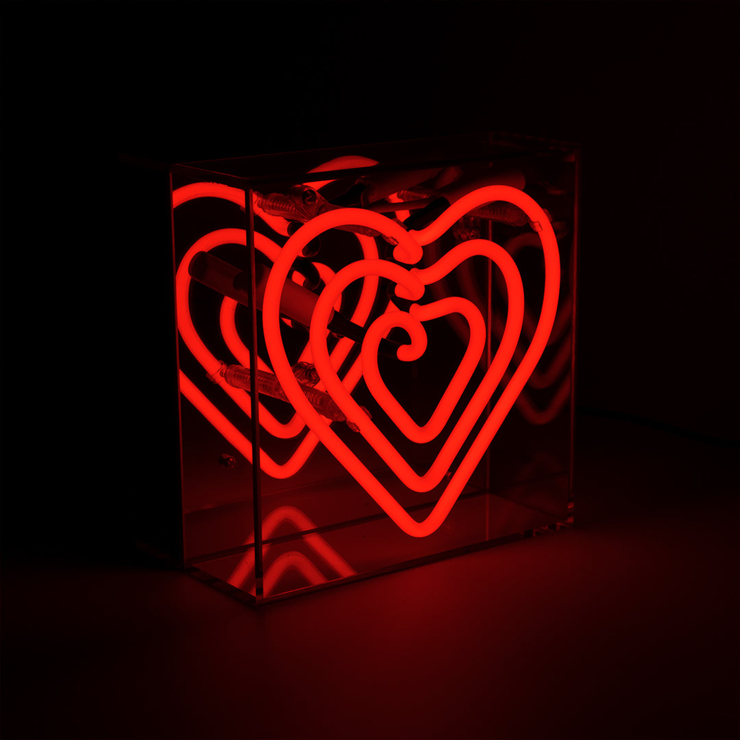 Mini enseigne néon en verre 'Heart' (cœur)