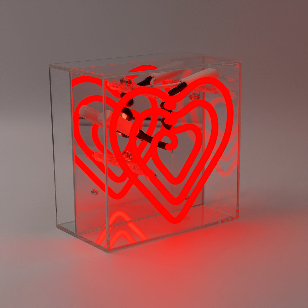 Mini enseigne néon en verre 'Heart' (cœur)