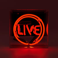 'Live' Mini Glass Neon Sign